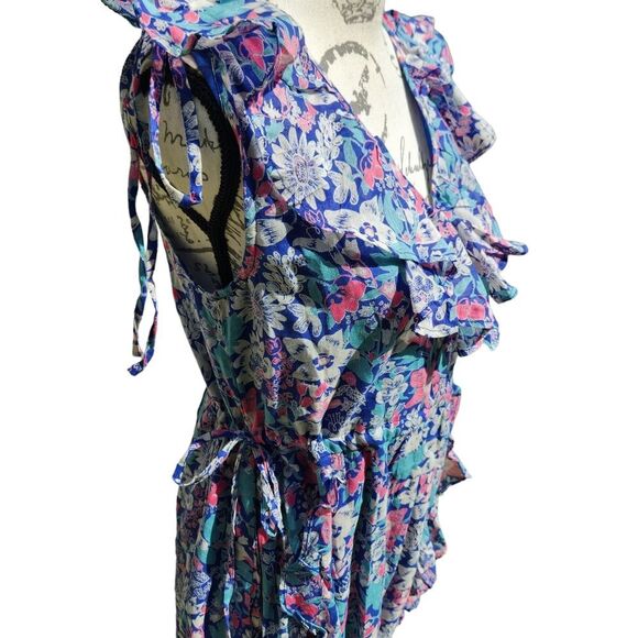 Banjanan NWT Wo Sylvie Floral Ruffled Mini Dress in Annas Wild Garden Size Small - Picture 3 of 10